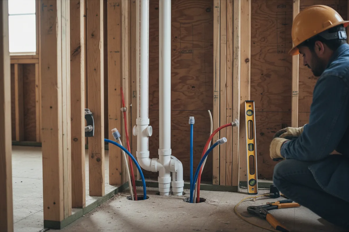 Drain and supply rough-in during Garbage Disposal Repair in Polkton